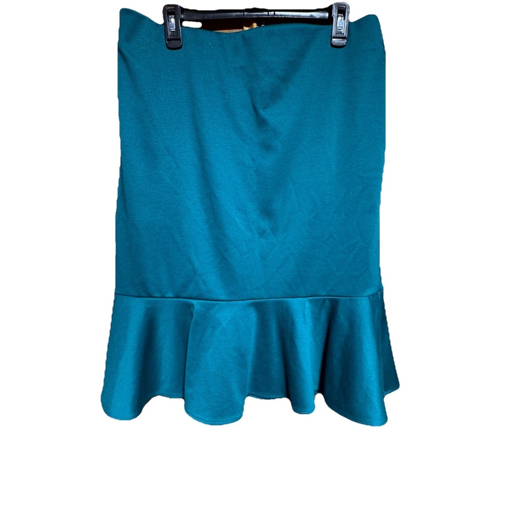 Bold Elements Skirt Ruffle Elastic Stretch Xl 27" Long NEW  Dark Teal‎ - Picture 5 of 8